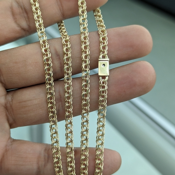 10kt real solid gold chino chain 4.1mm 24 Inch - Picture 1 of 11
